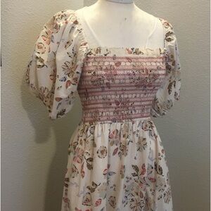 Cotton Smocked Moodie Dress